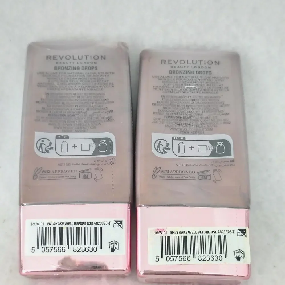 2 Revolution Bright Light Bronzing Drops Spice Tan Deep Color Hyaluronic 0.77 oz
